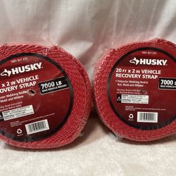New HUSKY VEHICLE RECOVERY STRAP, 20 Foot X 2 Inch, 7000 LB MAX WEIGHT 
