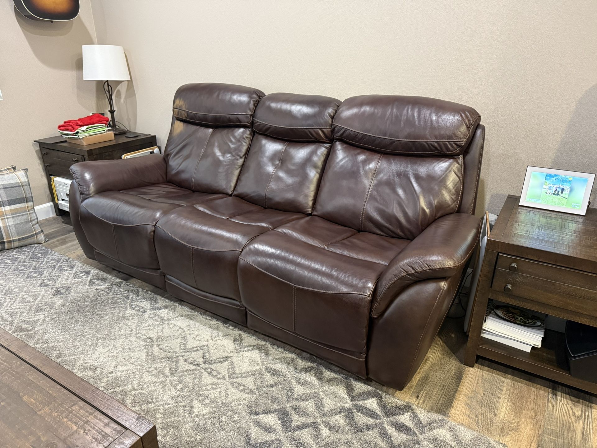 Free Leather Reclining Sofa – Good Condition, Pickup Only