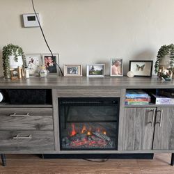 Like New Fireplace TV Stand