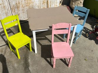 Kids table and chairs have some broken parts