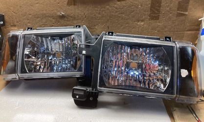1(contact info removed) F150 F250 F350 BRONCO BLACK HEADLIGHT PAIR
