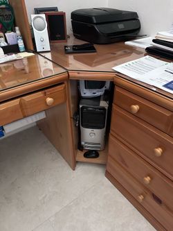 L shaped desk.