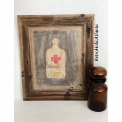 Framed Antique Vintage 1978 Medical Sign Art Wall Decor Wall Hanging  Drawing