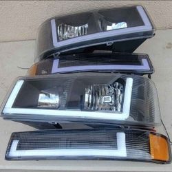 03-14 Chevrolet Express Gmc Savana 03-23 Express Savana 2500 And 3500 LED DRL Headlights Luces Micas
