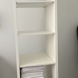 5 Shelf White Bookshelf 76”H x 16” W x 16” Depth