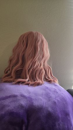 Mid Length Pink Hair Wig
