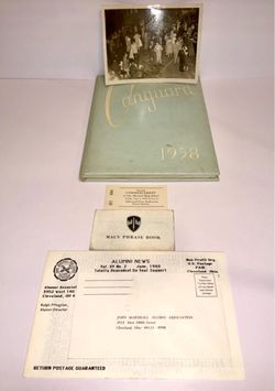 Vintage 1958 John Marshall HS Yearbook The Vanguard With Ticket Photo More