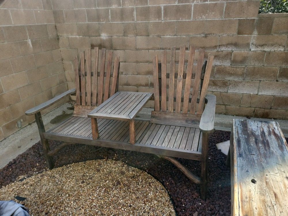 Beautiful Custom Wood 2 Seat Chair