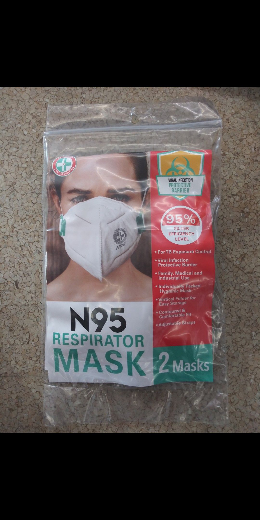 N95 Medical Face Mask Respiratory 2 masks