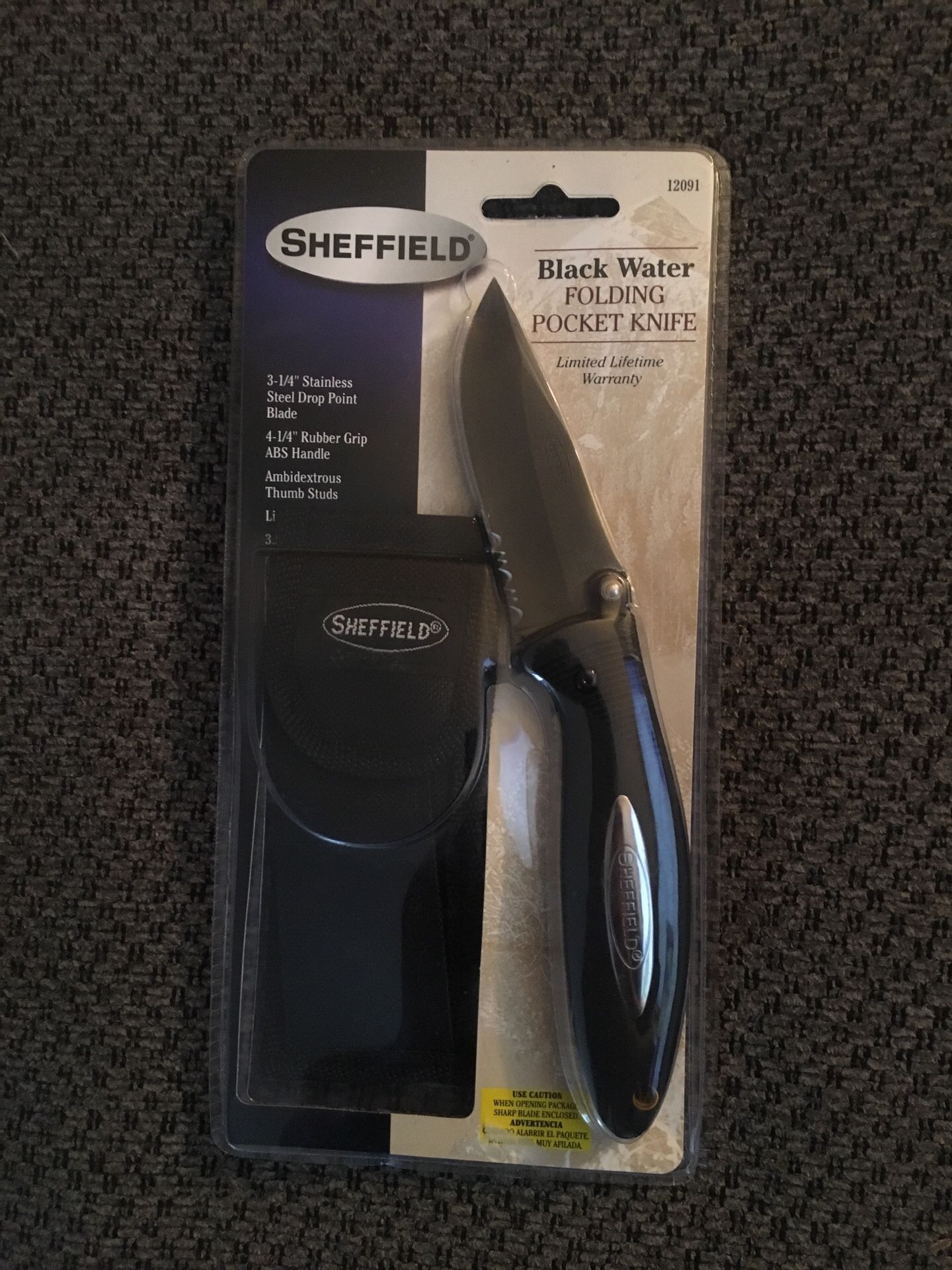 Sheffield black folding knife