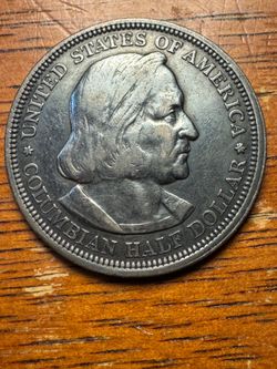 1893 worlds columbian exposition Chicago silver half dollar tone very nice
