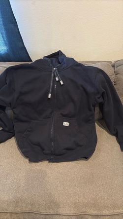 Navy blue Zip-Up Hoodie with Patch Logo
