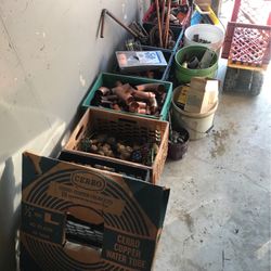 old work piping, brass valves, fittings, copper brass