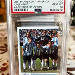 2011 Panini Copa América Argentina Sticker  Lionel Messi # 20 PSA 10
