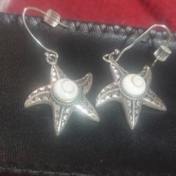Starfish Pacific Cats Eye Sterling Silver Earrings