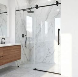 VIGO
Elan Cass Aerodynamic 56 to 60 in. W x 76 in. H Frameless Sliding Shower Door in Matte Black with 3/8 in. Clear Glass