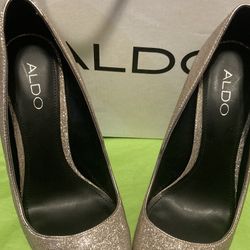 Aldo Sparkling Siilver Heels Shoes( mothers Day Sale