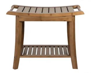 Solid Bamboo Spa Style Bench - Caramel
