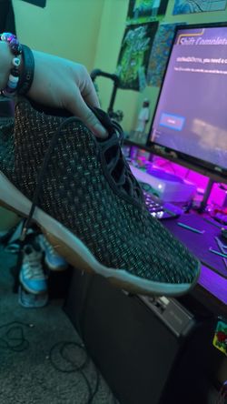 Jordan future black white n gold