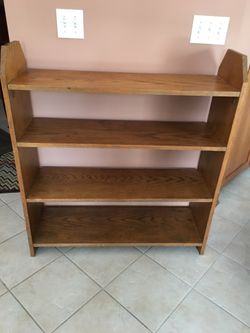 Solid Oak book shelf 36 1/2” wide 42” high $45