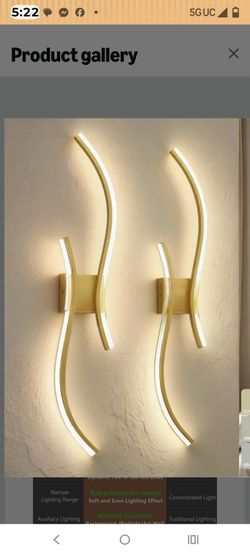 Modern LED Curved Wall Sconces Set of 2