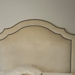 Custom Bed Board With Brass Buttons 