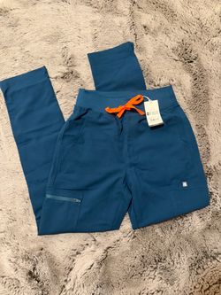 FIGS High Waisted Yola Scrub Pants Teal Blue