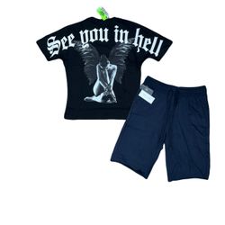 Men's shirt and shorts outfit