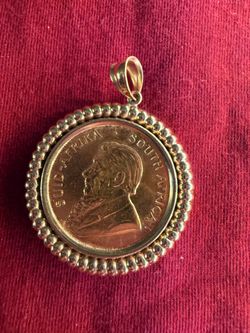 South African Krugerrand coin pendant