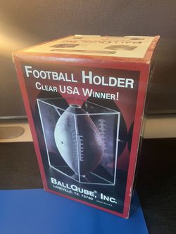 Football Holder Sport Memorabilia Display Case, Ball Qube Inc Brand, New In Box.