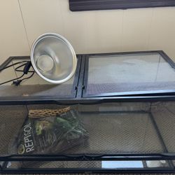 Reptile cage with accessories