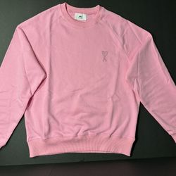 AMI Paris Heart Logo Sweatshirt Pink Size S Like New
