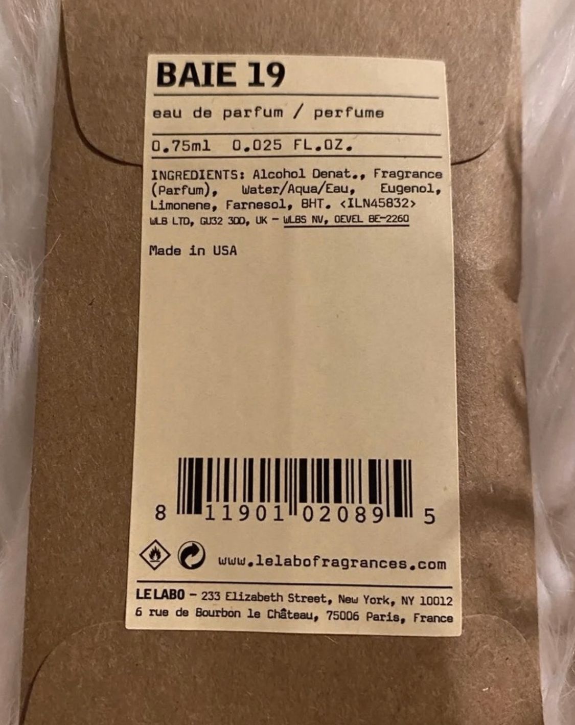 Le labo baie 19 Perfume