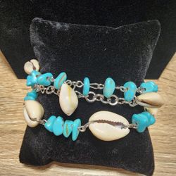 Turquoise and Shell Bracelet