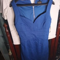 Laundry by Shelli Segal Blue Dress Size 6 w 3/4 Zip Down on Back 