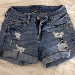 Aeropostale Dark Wash Low-Rise Shorts – Size 0