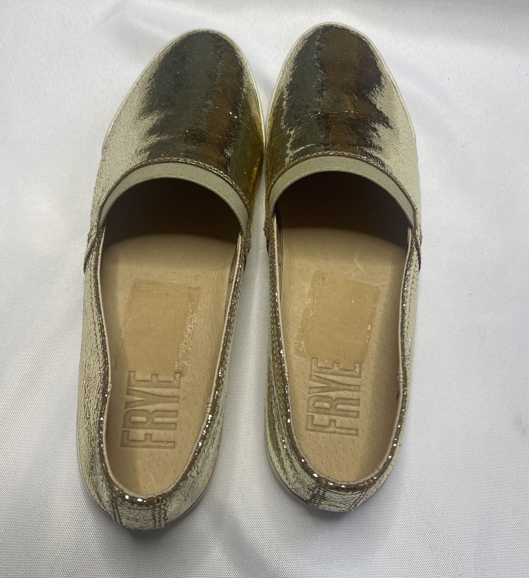 Frye Melanie Gold Mirror Slip on 8M