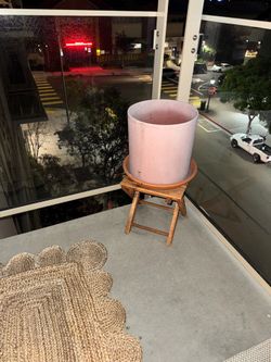 Large Pink Planter Pot with Terracotta Saucer