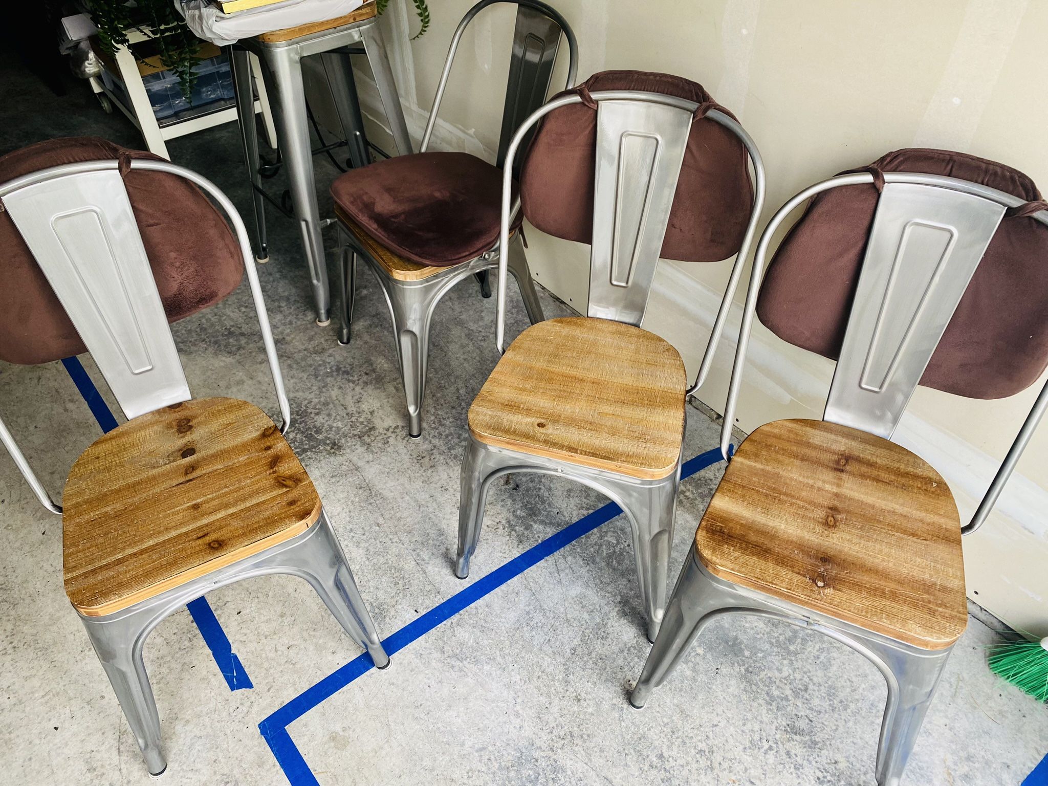WORLD MARKET WOOD & METAL BISTRO CHAIRS