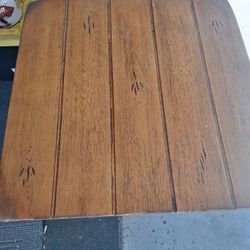 2 Wood Top End Tables With Iron Legs