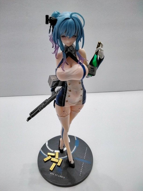 Anime Figure- Azur Lane St Louis  1/7 Scale Light Version Pvc Doll - Everything Included  Except Backdrop Picture 