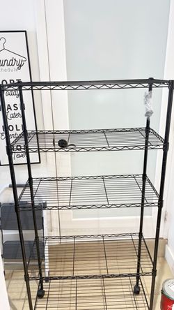 Black Wire Shelving Unit with Wheels