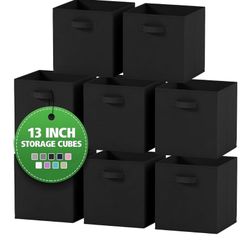 13 inch black storage bins