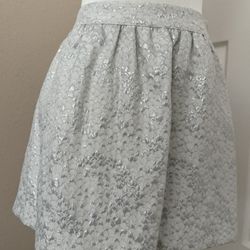 Eric & Lani Juniors Poly Blend Silver & White Skirt