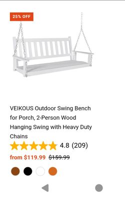 Hanging / Swinging Chair; 2 person (white)