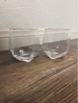 Hexagonal wine glasses. Set of 2.