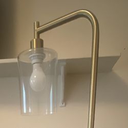  Modern Gold Floor Lamp w/ Glass Shade