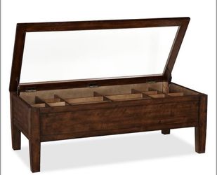 Pottery Barn Townsend Shadowbox Coffee Table Glass top with 20 shallow compartments for display items. for Sale in La Canada Flt CA OfferUp