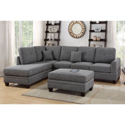 Ash Black Sectional Sofa (F6511)