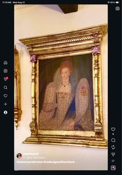 Painting of Queen Elizabeth I , in Gold Tabernacle Frame